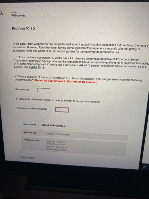 2. value: 7.00 points Problem 10-30 In the past,