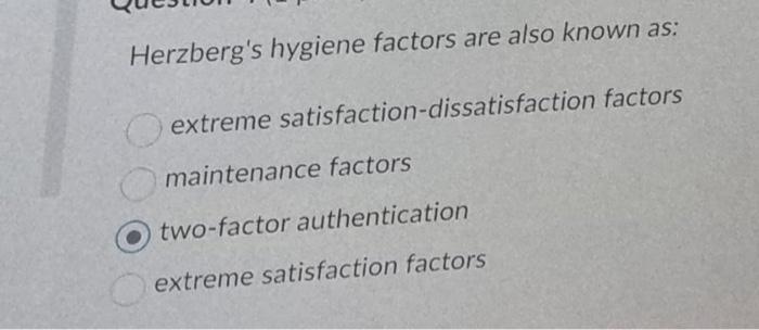 Herzberg's hygiene factors are also known as: