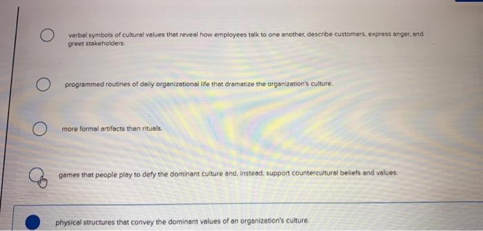 Ceremonies are ?? verbal symbols of cultural