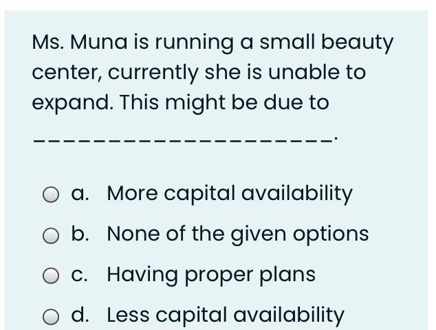 Ms. Muna is running a small beauty center,