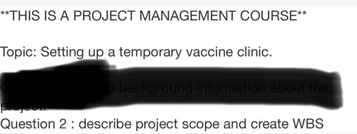 **THIS IS A PROJECT MANAGEMENT COURSE** Topic: