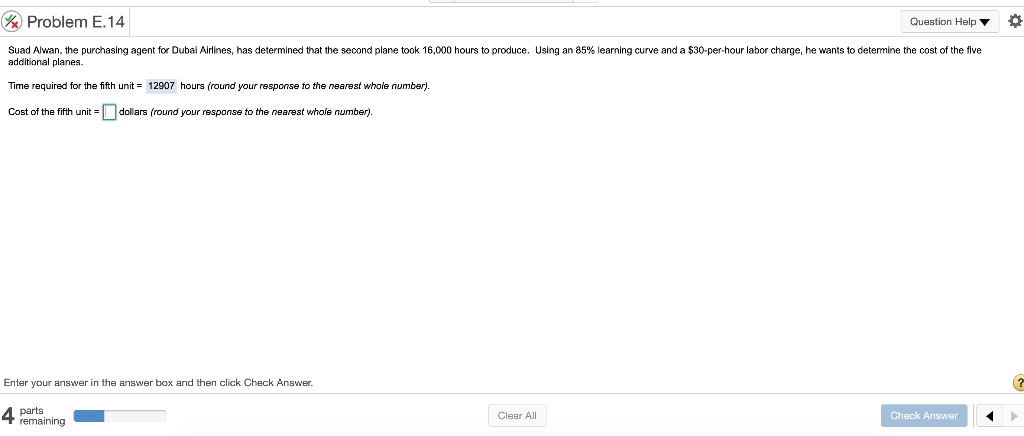 Problem E.14 Question Help Suad Alwan, the