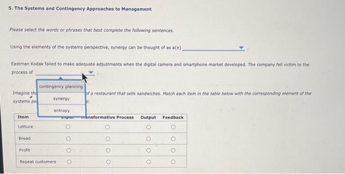 5. The Systems and Contingency Approaches to