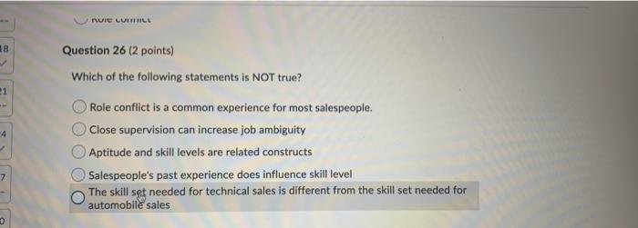 NNUIE LULL 18 Question 26 (2 points) Which of the