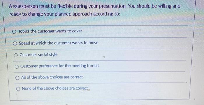 One of the objectives throughout all 10 selling