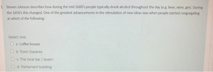 1. Steven lohnson describes how during the mid