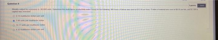 Weekly output for a process is 80,000 units .