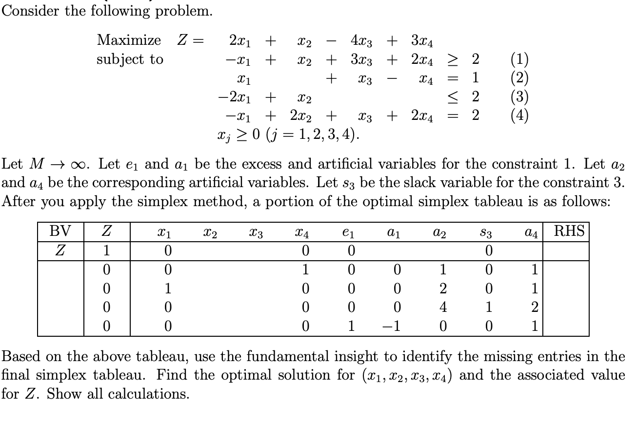 Consider the following problem. - + ++ | X4 = =