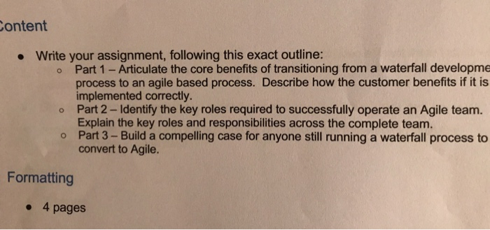 Content o Write your assignment, following this