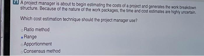 73 The finance team is considering a list of