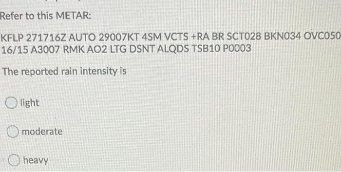 Refer to this METAR: KFLP 271716Z AUTO 29007KT