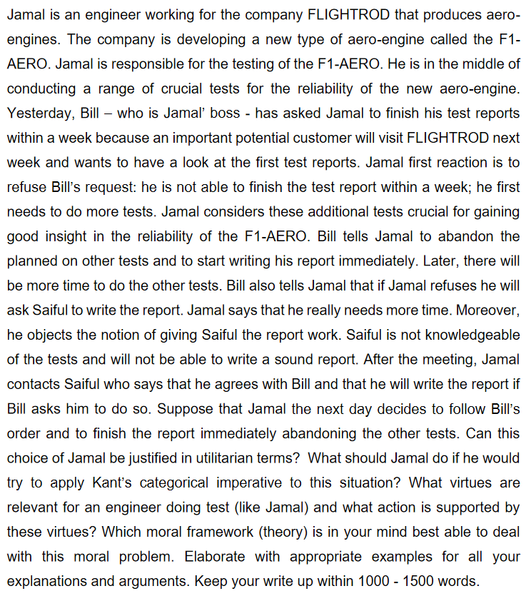 Jamal is an engineer working for the company