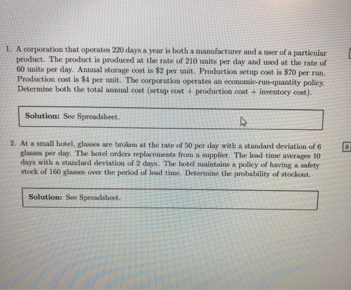 spreadsheet is not part of the question it only