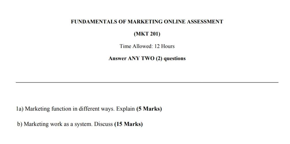 marketing FUNDAMENTALS OF MARKETING ONLINE