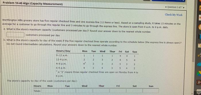 Problem 10-40 Algo (Capacity Measurement) .