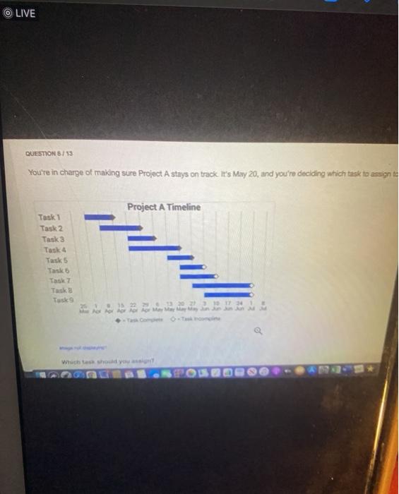 which task should you assign ? O LIVE QUESTION
