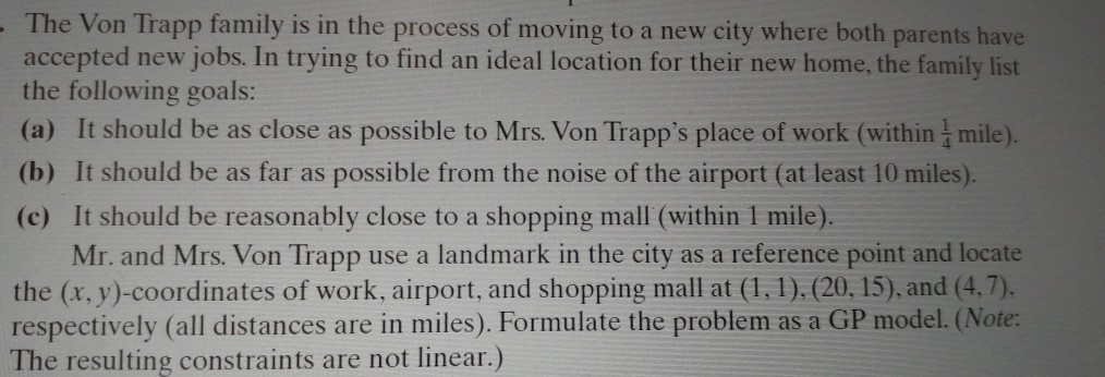 The Von Trapp family is in the process of moving