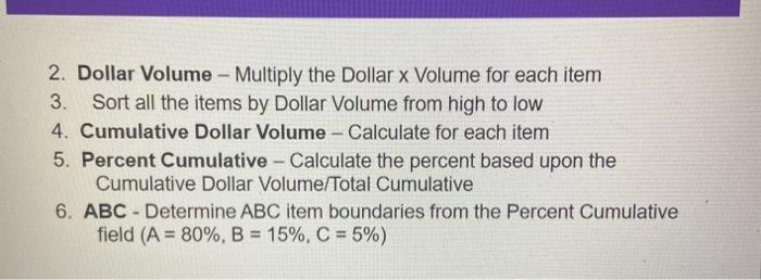 2. Dollar Volume - Multiply the Dollar x Volume
