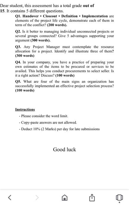 please answer all question Dear student, this