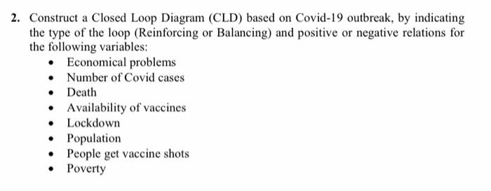 2. Construct a Closed Loop Diagram (CLD) based on