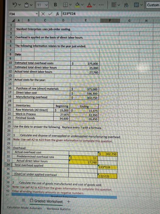 answer the yellow boxes in formulas please