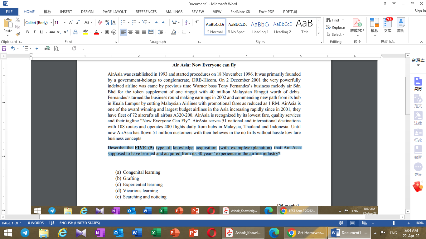 Knowledge Management WT ] Document1 - Microsoft