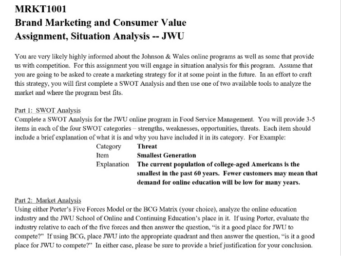 MRKT1001 Brand Marketing and Consumer Value
