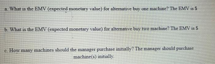 A manager must decide how many machines of a