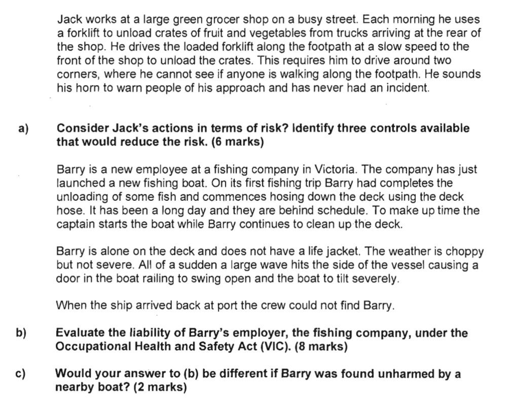 Jack works at a large green grocer shop on a busy