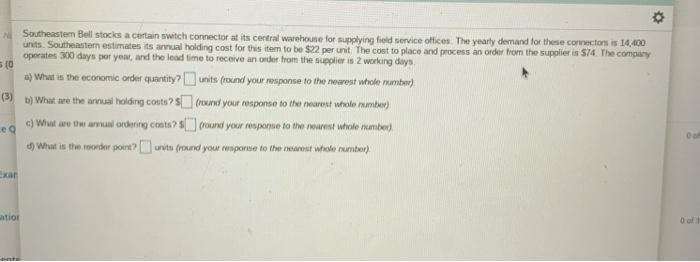 1 50 (3) Southeastem Bell stocks a certain switch