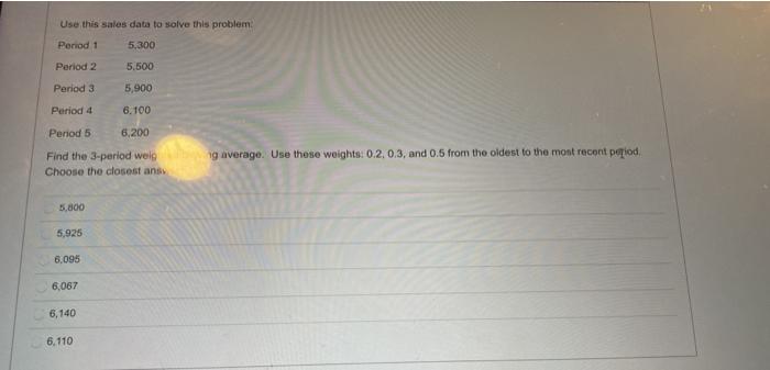 11. Use this sales data to solve this problem