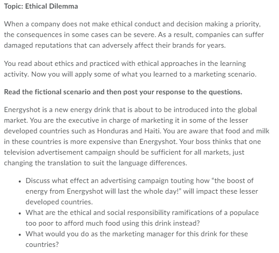 Topic: Ethical Dilemma When a company does not