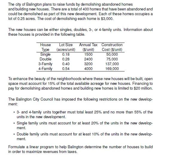 The city of Balington plans to raise funds by