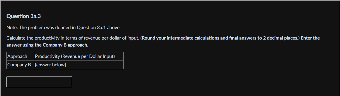 Question 3a.1: Note: The following problem