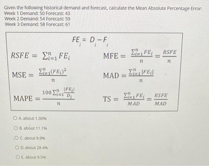 Help to calculate the mean absolute percentage