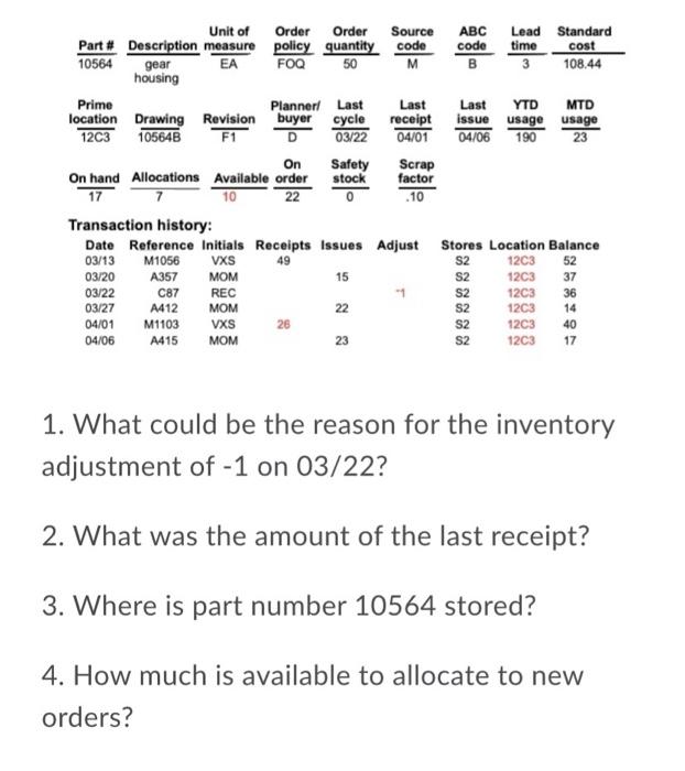Scrap Unit of Order Order Source ABC Lead