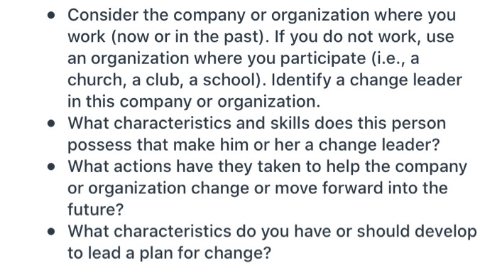 Consider the company or organization where you