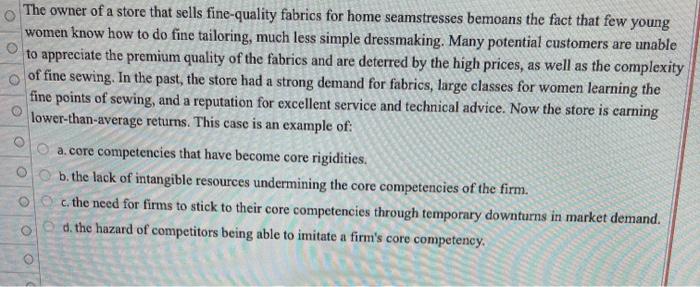 The owner of a store that sells fine-quality