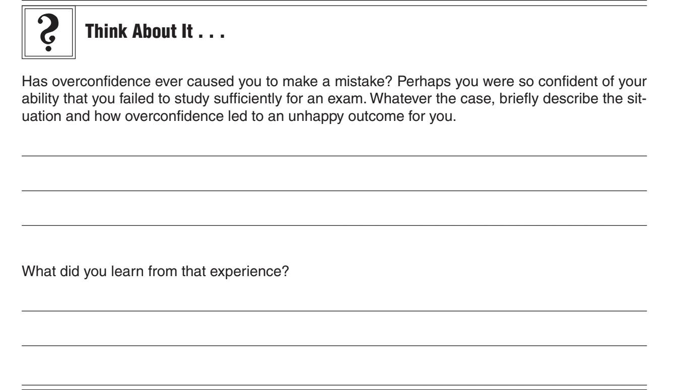 ? Think About It ... Has overconfidence ever