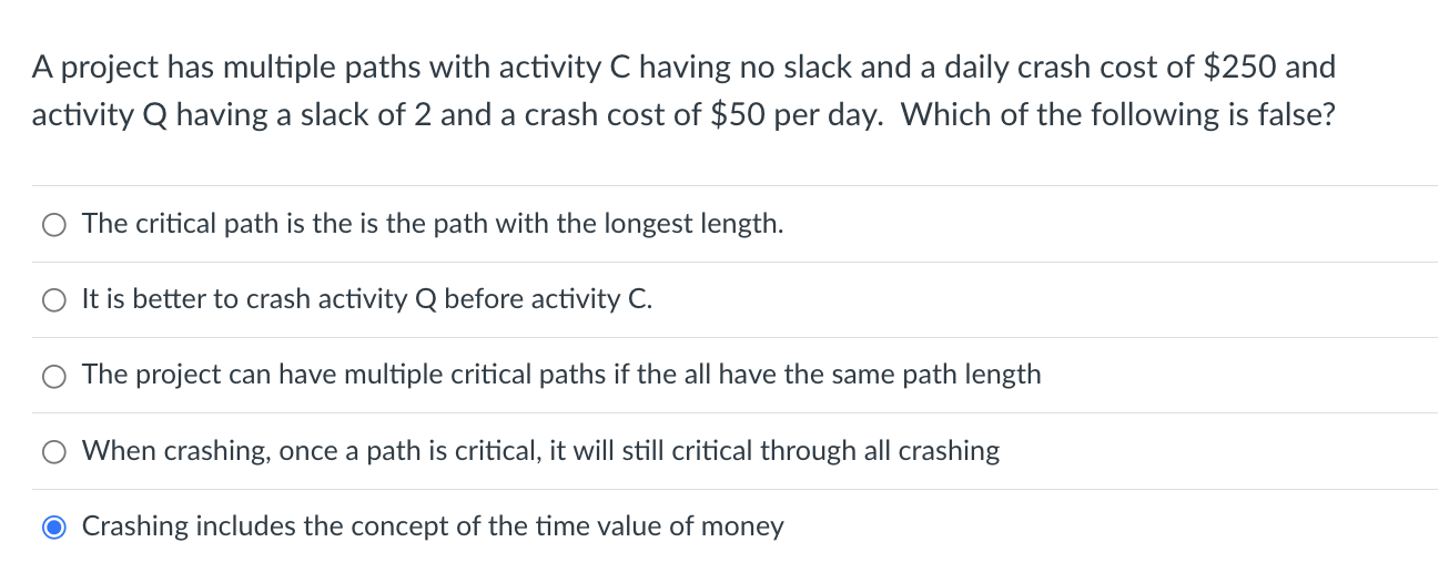 A project has multiple paths with activity C