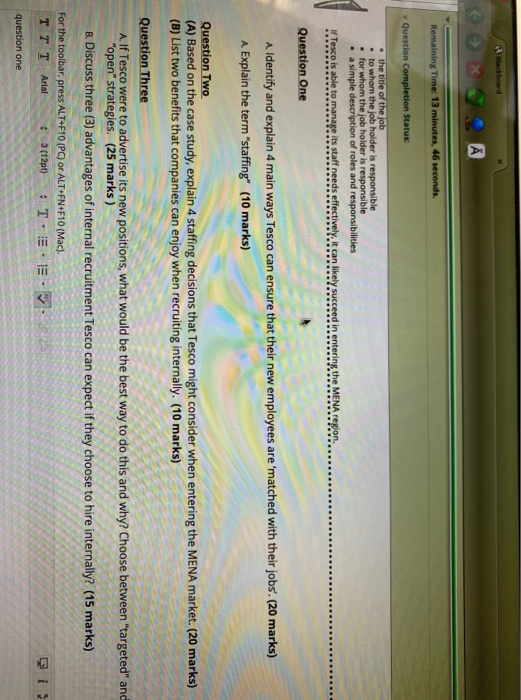 QUESTION 1 Tesco Staffing Planning Tesco is the