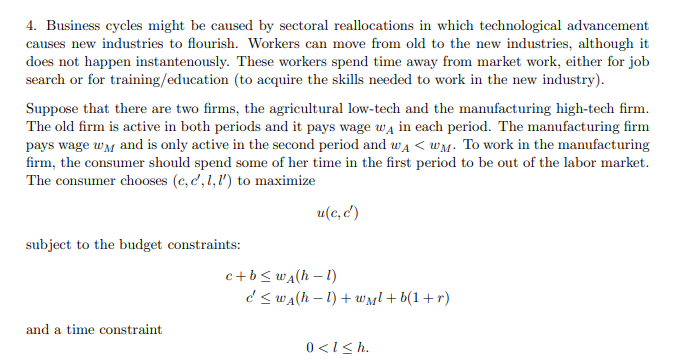 4. Business cycles might be caused by sectoral