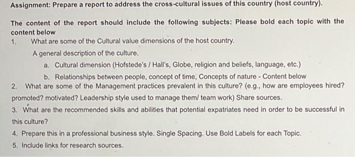 host country : Japan Assignment: Prepare a report