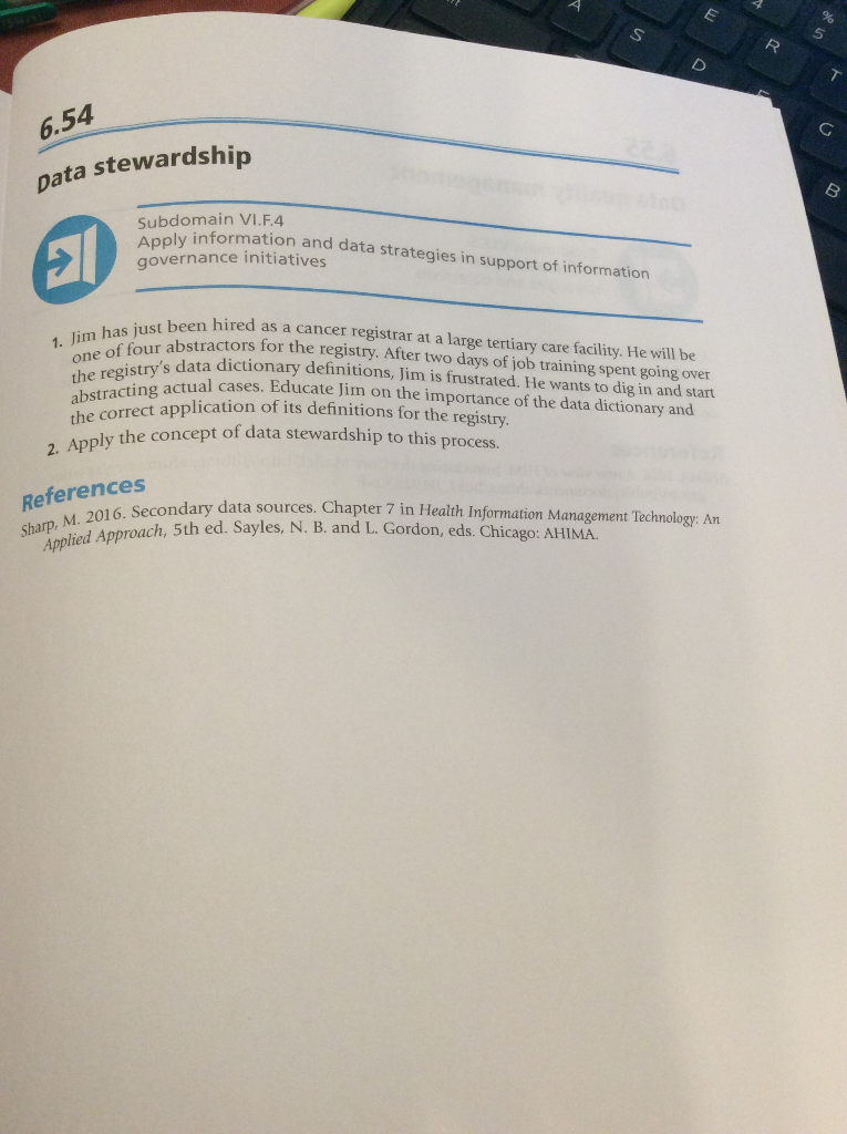 AS D 6.54 ata stewardship Subdomain VI.F.4 ly