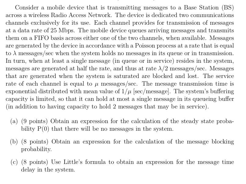 Consider a mobile device that is transmitting