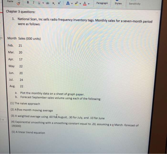 Paste BI U ab x x A D A Paragraph Styles