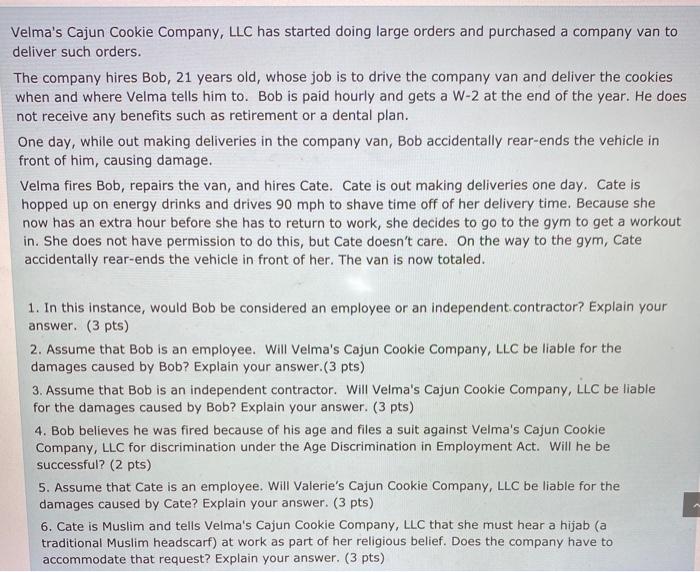 Velma's Cajun Cookie Company, LLC has started