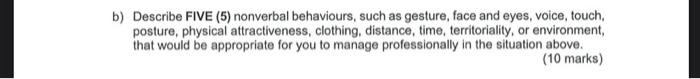 subject :interpersonal b) Describe FIVE (5)