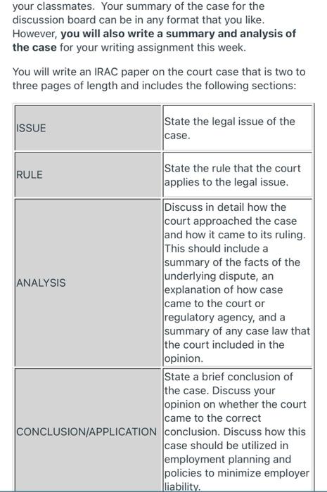 IRAC Analysis (NLRB Case) Find a recent case that