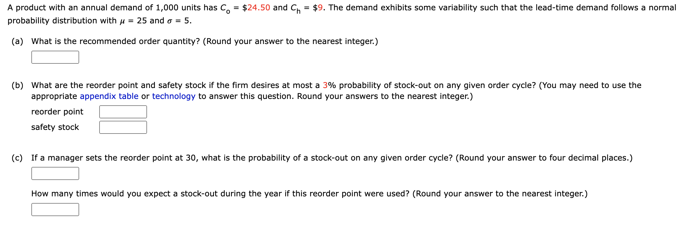 pls help. A product with an annual demand of